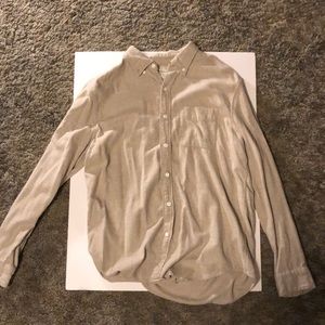 American Eagle Mens Solid Taupe Flannel